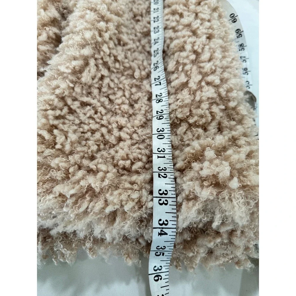 Wild Fable Tan Beige Faux Fur Teddy‎ Coat Shaggy Mid Length Jacket Small